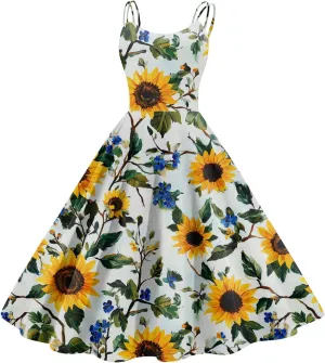 ADHOWBEW Spring Dresses for Women 2025 Trendy Round Neck Sexy Casual Vacation Flowy Plus Size Sleeveless Outfits
