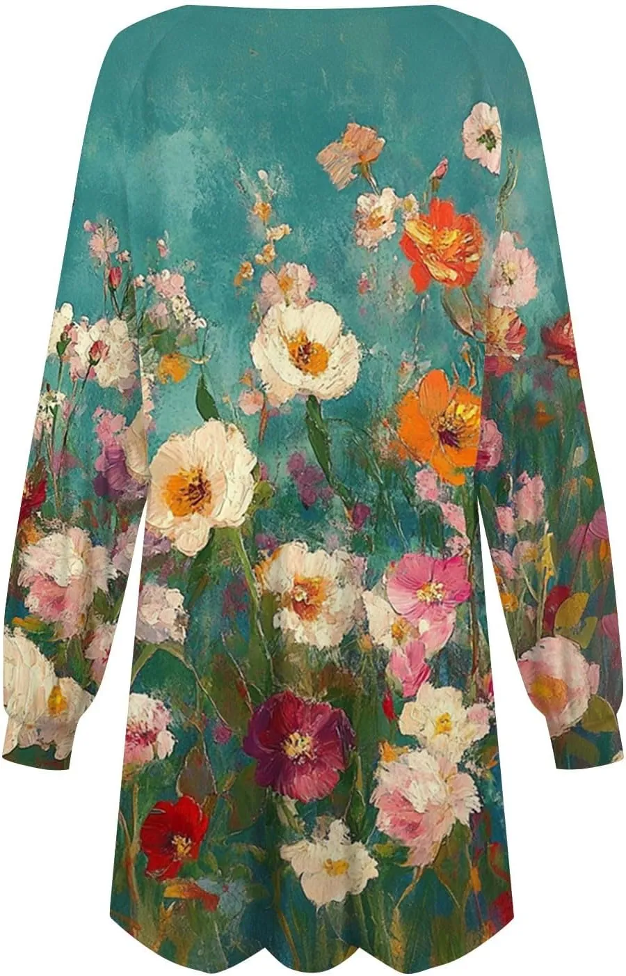 ADHOWBEW Summer Dresses for Women 2025 Long Sleeve Trendy Plus Size Sexy Casual Round Neck Midi Dresses