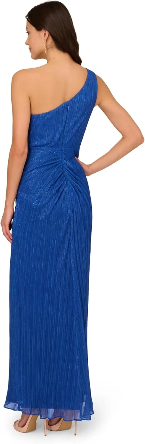 Adrianna Papell Women's Stardust Pleated Draped Gown