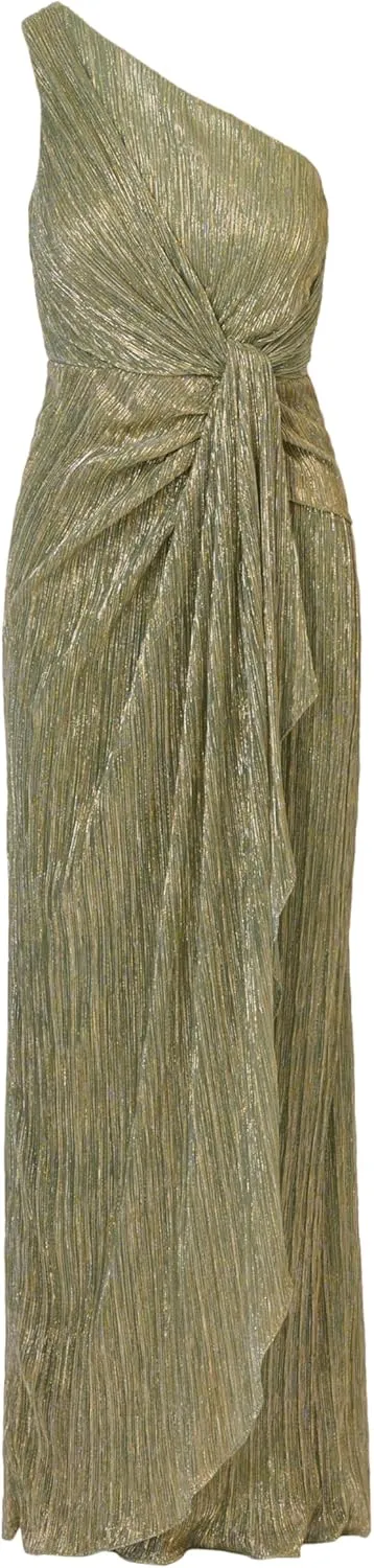 Adrianna Papell Women's Stardust Pleated Draped Gown