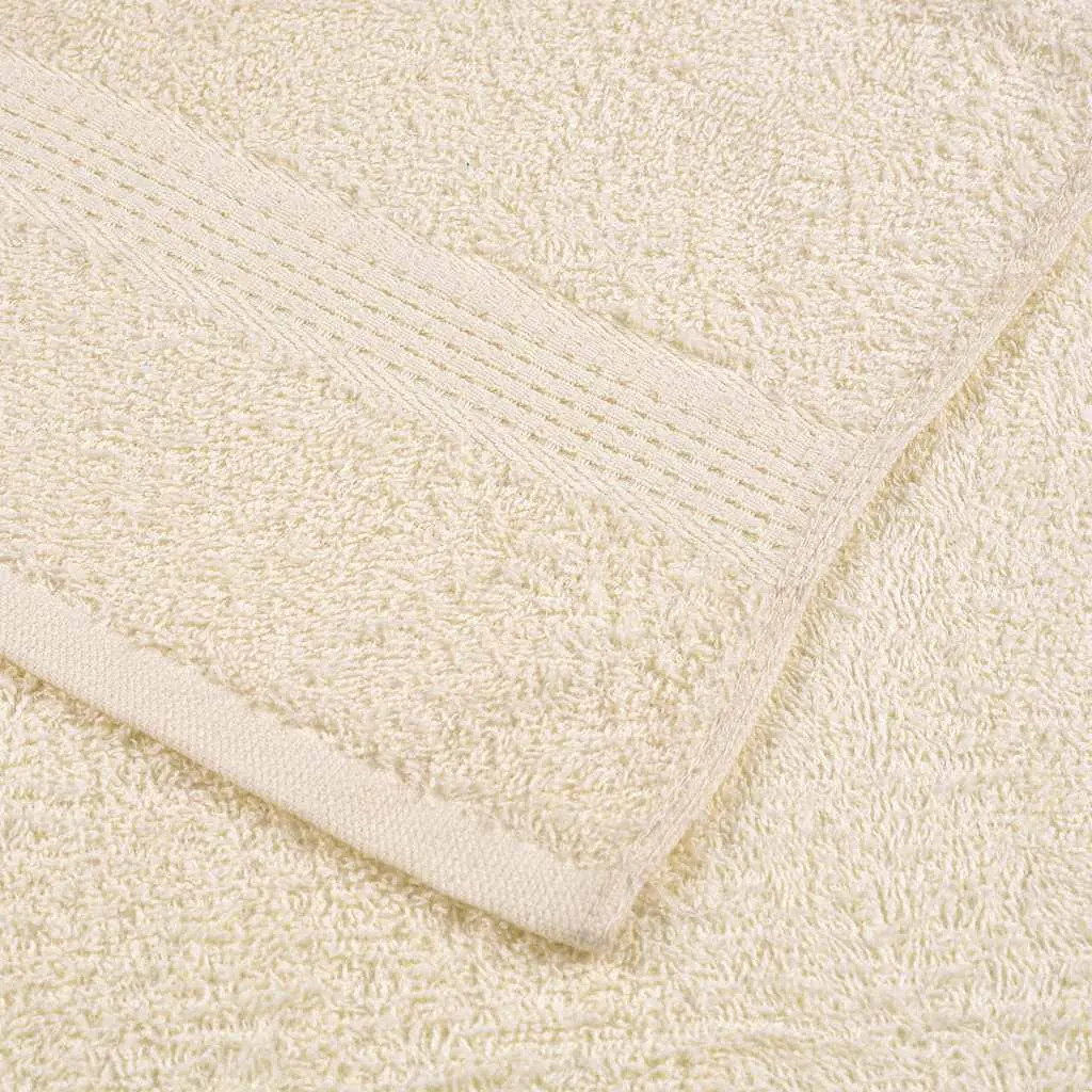 Bath Towels 10 pcs Cream 100x150 cm 360 gsm 100% Cotton