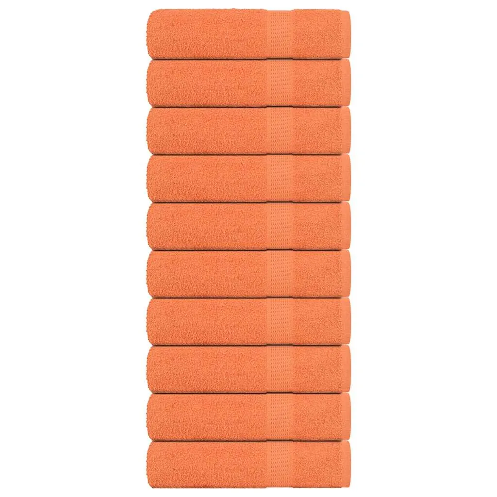 Bath Towels 10 pcs Orange 100x150 cm 360 gsm 100% Cotton
