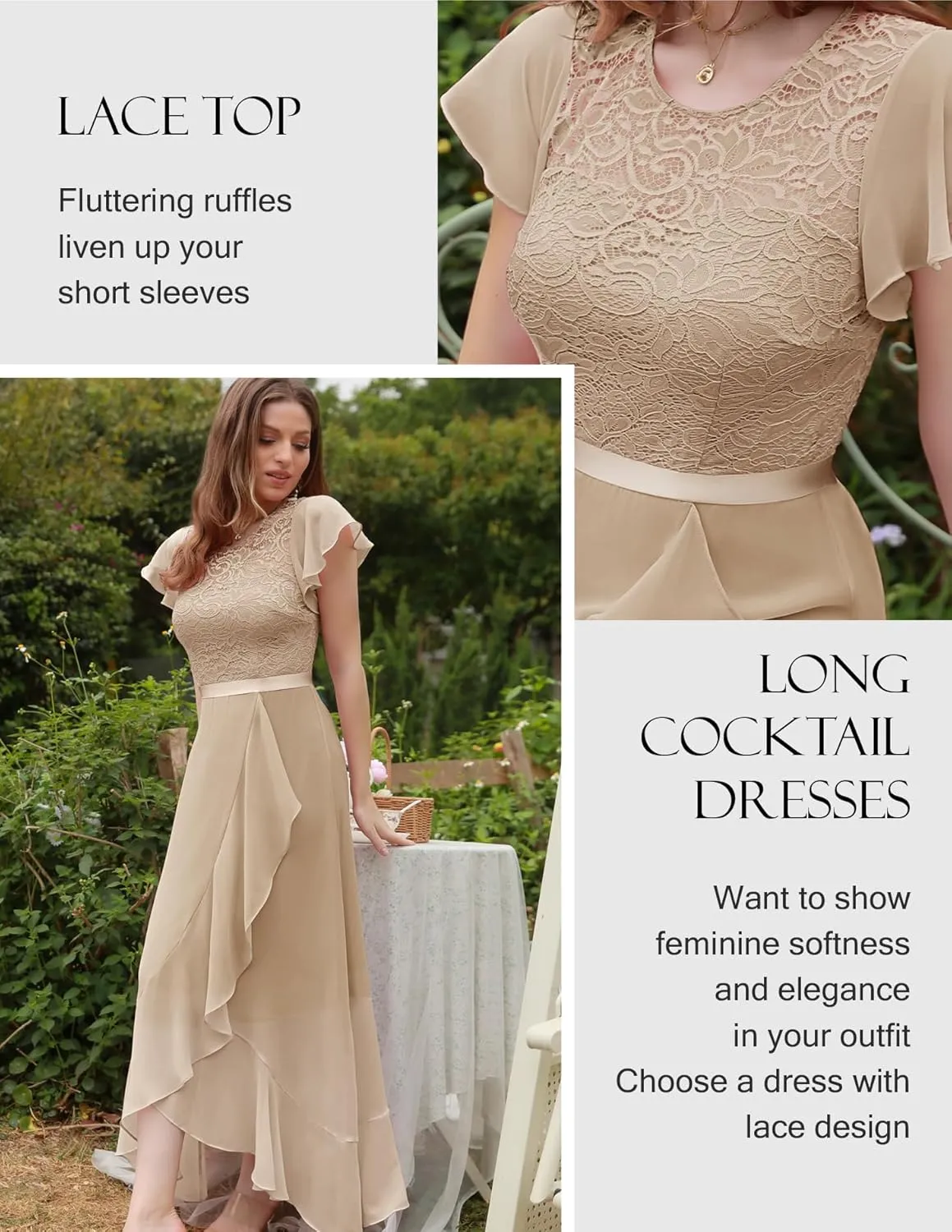 BeryLove Formal Dresses for Women 2025 Wedding Guest with Slit Cocktail Elegant Lace Long Prom Dress
