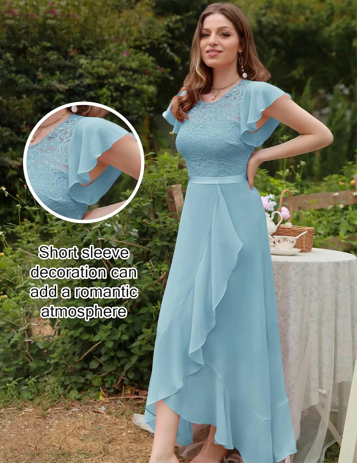 BeryLove Formal Dresses for Women 2025 Wedding Guest with Slit Cocktail Elegant Lace Long Prom Dress