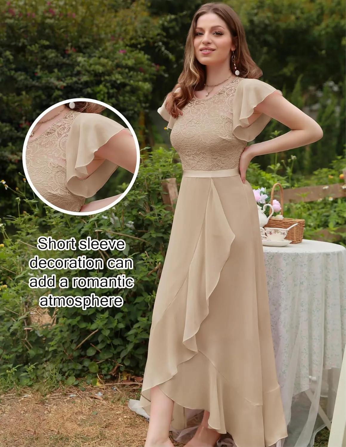 BeryLove Formal Dresses for Women 2025 Wedding Guest with Slit Cocktail Elegant Lace Long Prom Dress
