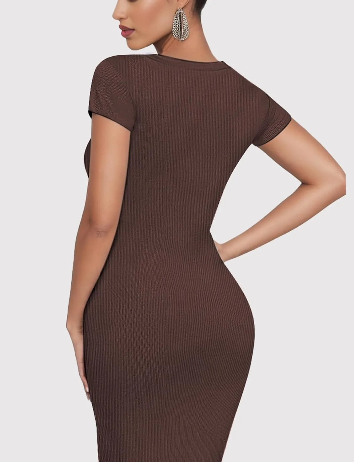 Buauty Women Bodycon Dresses Ribbed Maxi Dresses Basic Summer Casual Long Dress Black Wedding Guest Dress Formal Party