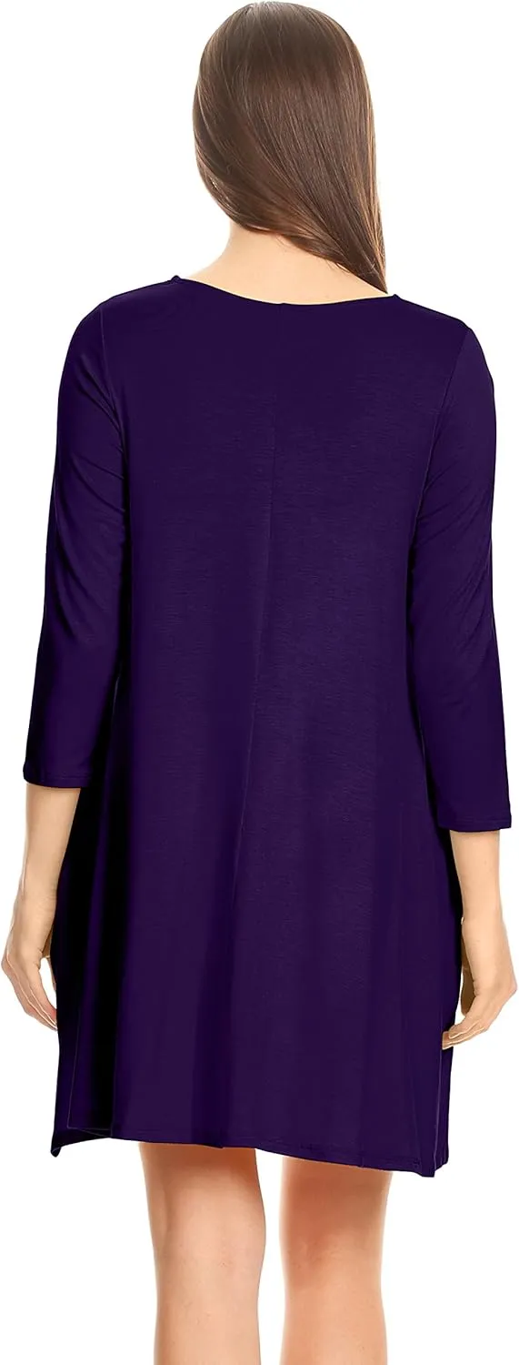 Casual T Shirt Dress for Women Flowy Tunic Dress with Pockets Reg and Plus Size