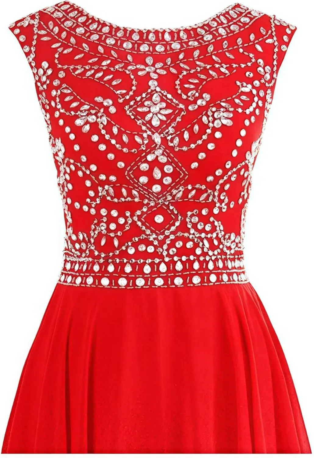 Chiffon Prom Dresses Long for Women A-Line Beaded Belt Formal Evening Party Ball Gowns with