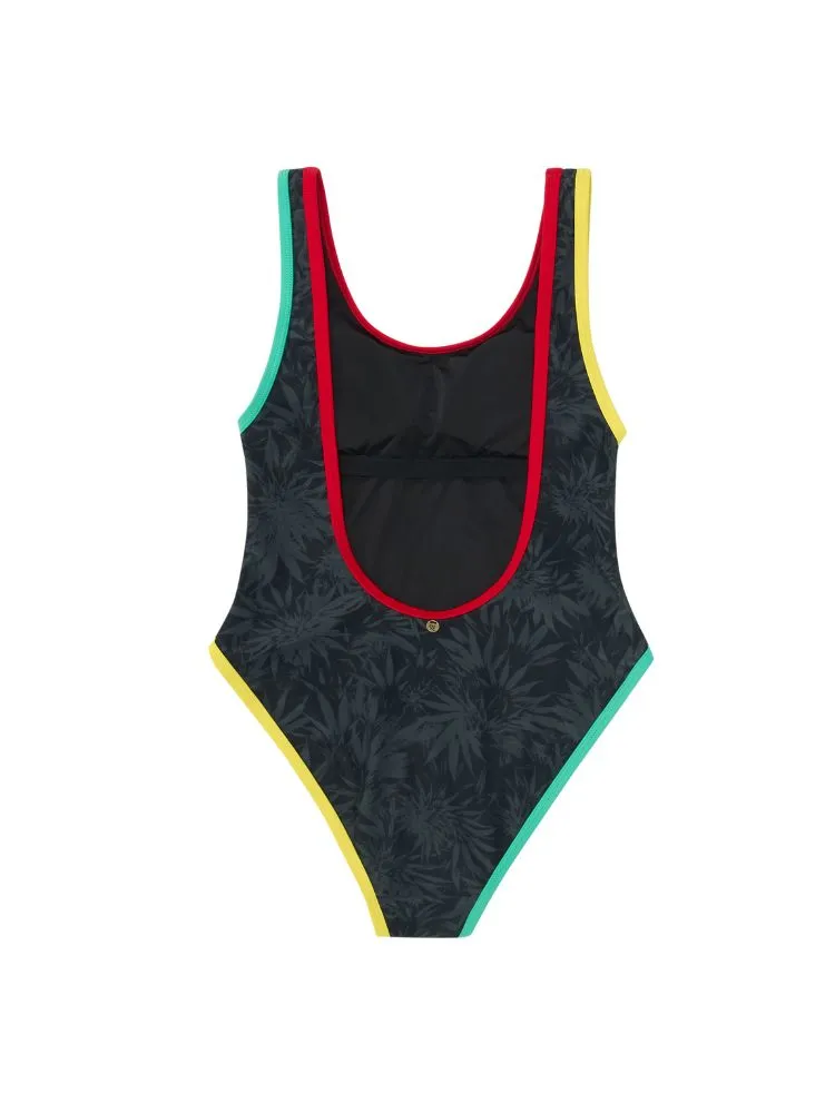 CHILLHANG U Neck Palm Tree One-piece Swimsuit
