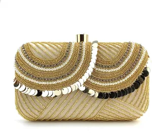 Clutch Purses for Women Hand-Made Sequin Beaded Dinner Bag for Influencers Stylish Evening Clutch Purse
