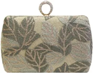 Clutch Purses for Women Womens Sequins Evening Clutch Bling Embroidery Banquet Wallets with Diamond Ring Design