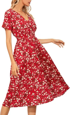 Dresses for Women 2025 Dresses for Women 2025 Casual XL Floral Print Swing Swing Flowy