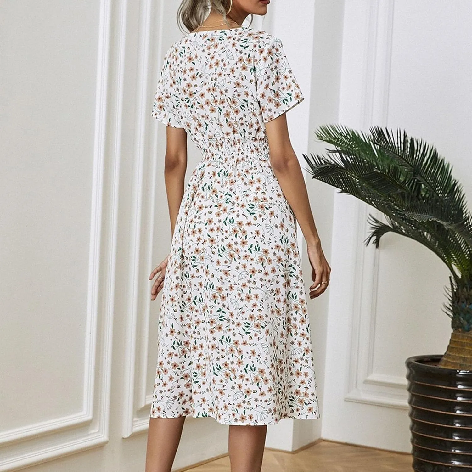 Dresses for Women 2025 Spring Summer Casual Women Dresses Spring Floral Print Women Dresses Spring