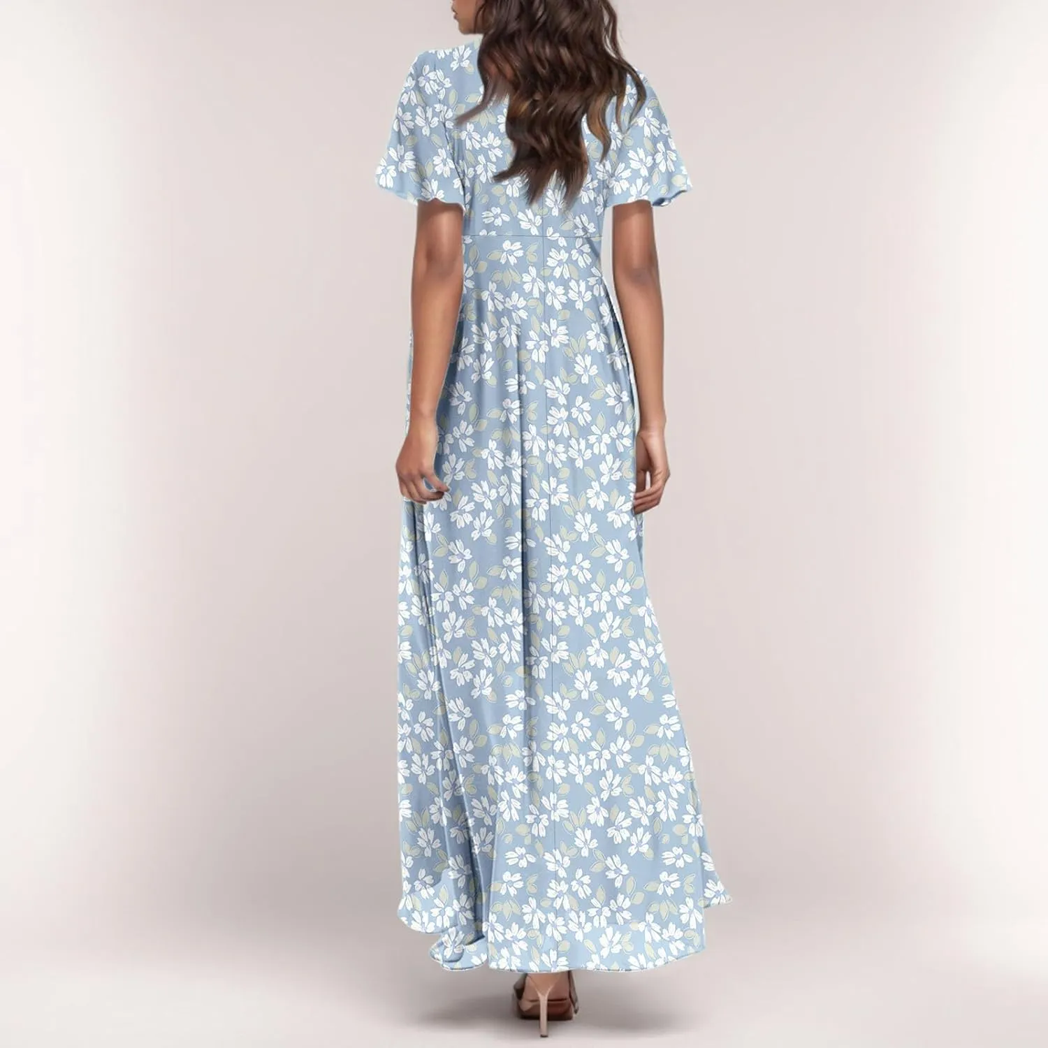 Easter Dress for Women Chiffon Dress Summer Dresses for Women 2025 Swing Swing Flowy Ruffle