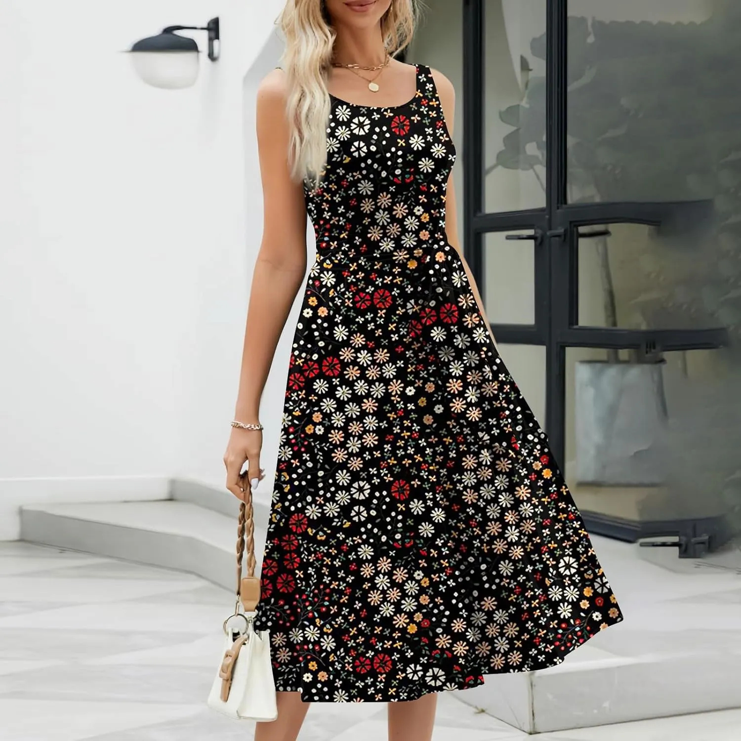 Easter Dress for Women Spring Summer Casual Dresses for Women 2025 Casual Boho Floral Print
