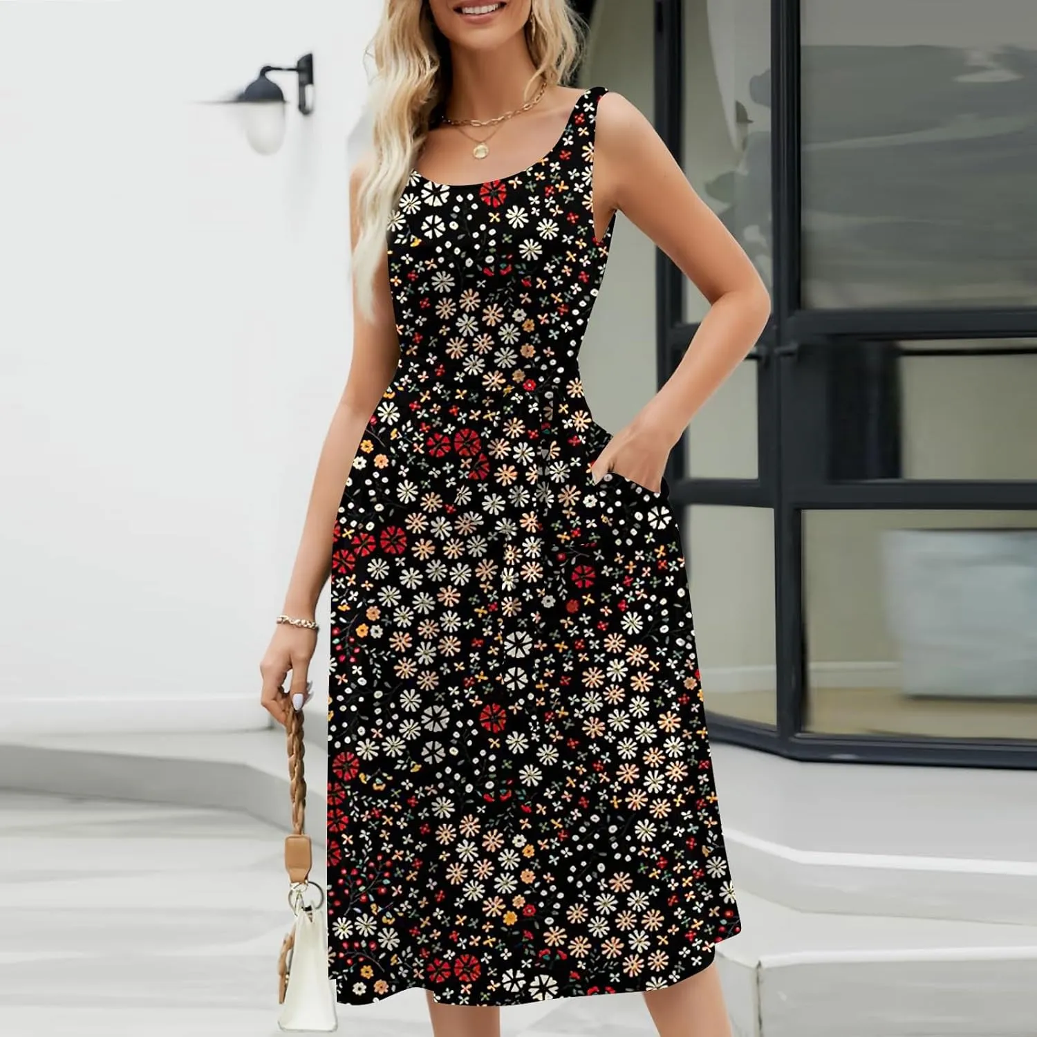 Easter Dress for Women Spring Summer Casual Dresses for Women 2025 Casual Boho Floral Print
