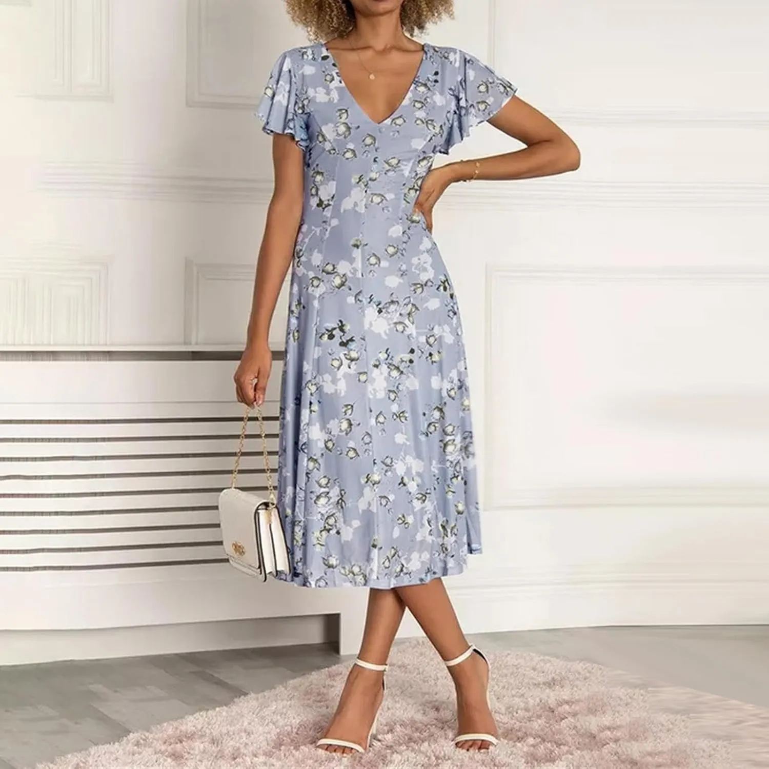 Easter Dress for Women Summer Dresses for Women 2025 Swing Chiffon Dress Fitted Spring Summer