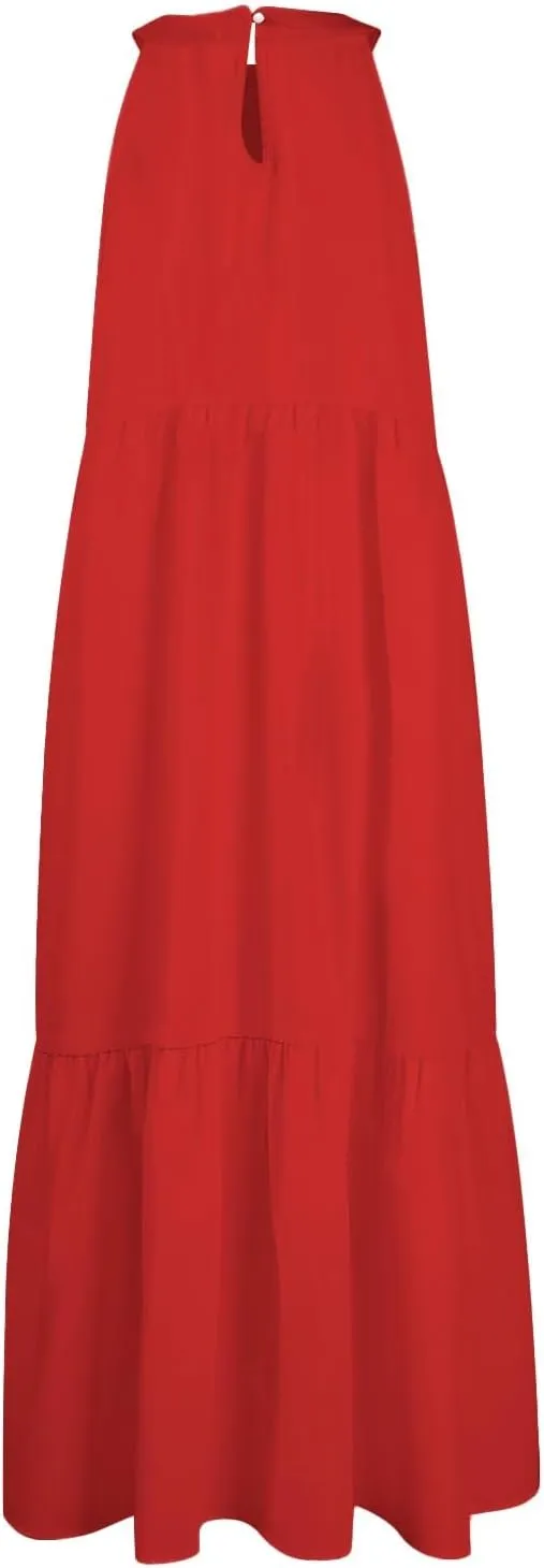 Easter Dress for Women Summer Dresses with Sleeves High Waisted Loose Swing Solid Color Patchwork