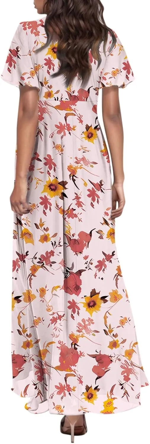Easter Dress for Women Swing Flowy Ruffle Hem Swing Womens Dresses Chiffon Dress Summer Dresses