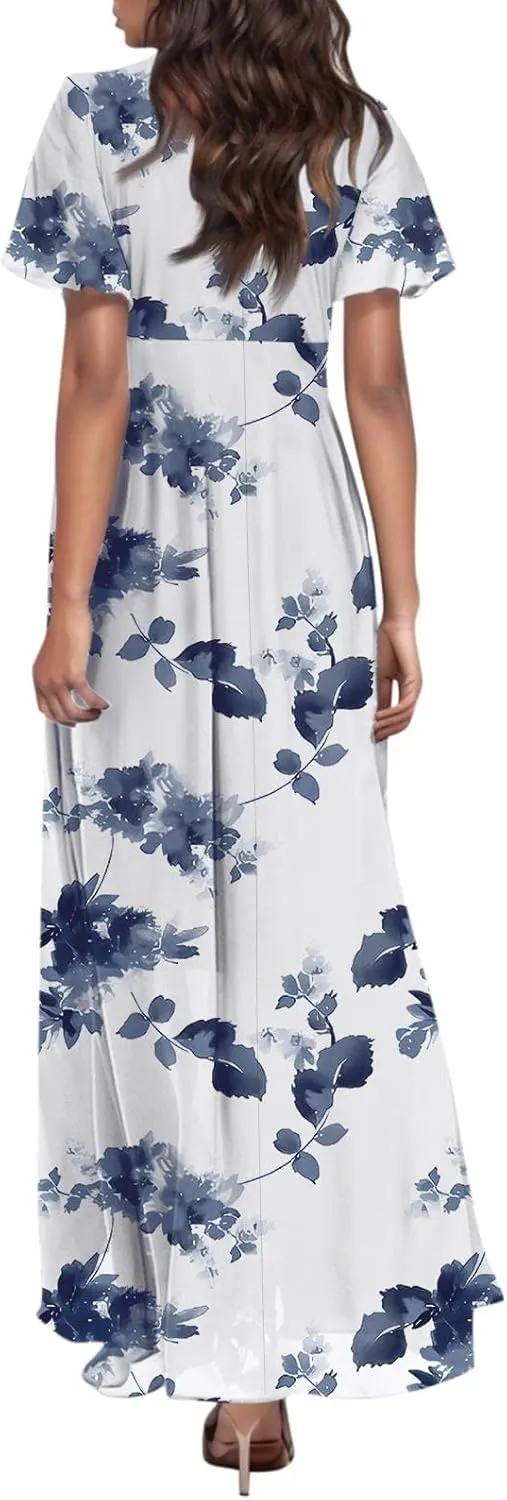 Easter Dress for Women Swing Flowy Ruffle Hem Swing Womens Dresses Chiffon Dress Summer Dresses
