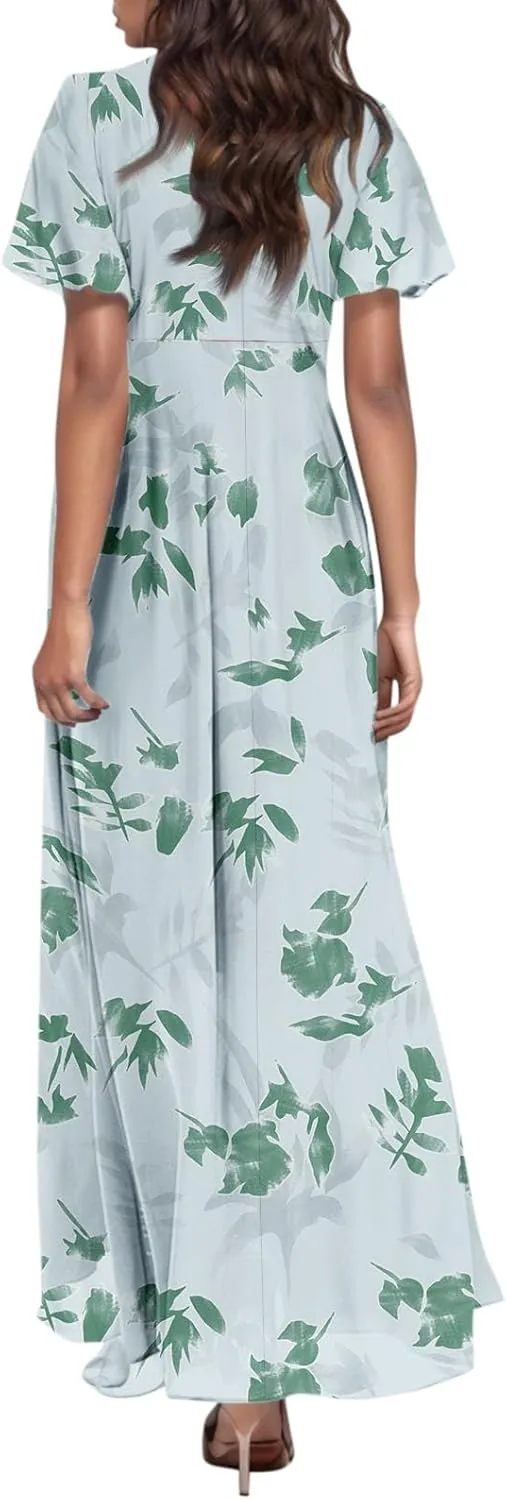 Easter Dress for Women Swing Flowy Ruffle Hem Swing Womens Dresses Chiffon Dress Summer Dresses