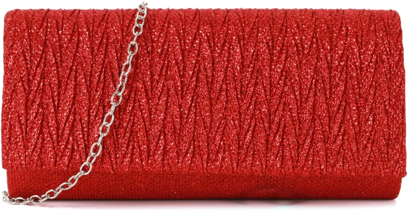 Elegant Envelope Clutch Bag with Detachable Chain Strap Cocktail Party Ladies Evening Purse for Women
