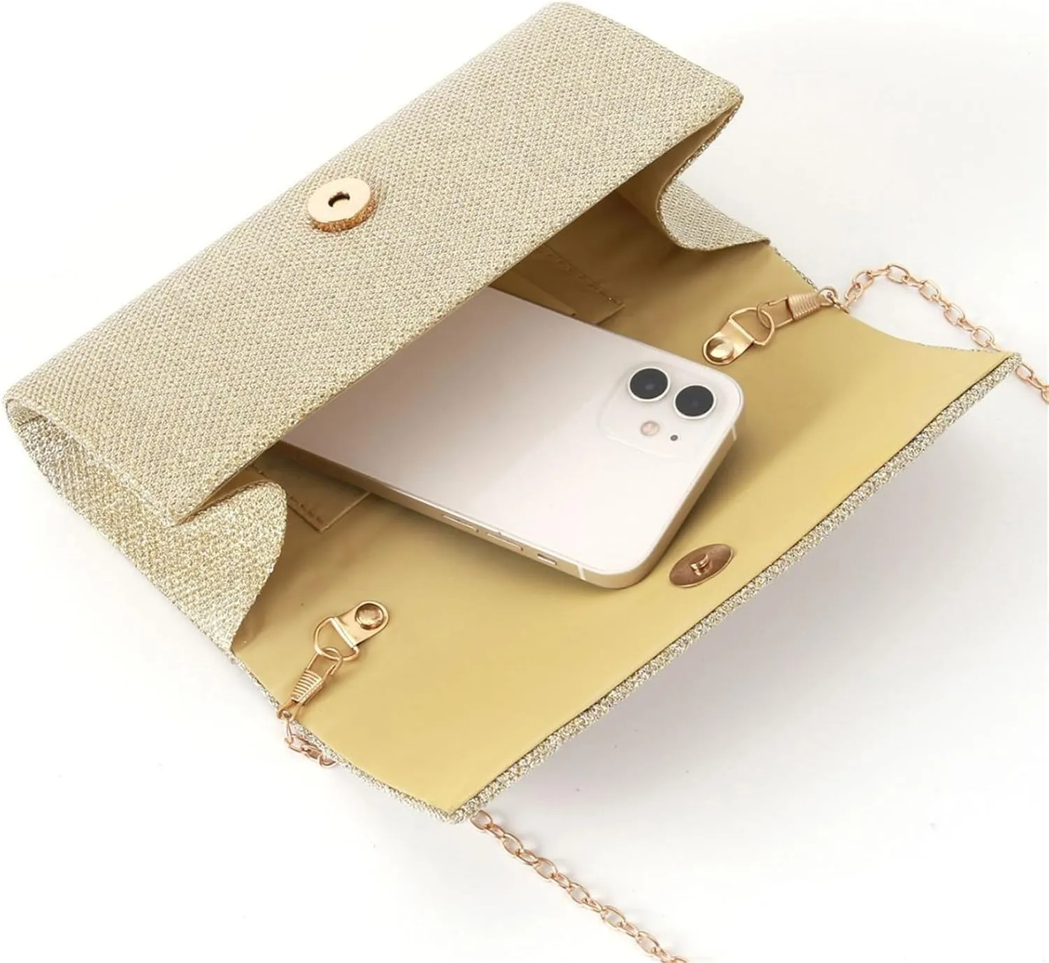 Elegant Envelope Clutch Bag with Detachable Chain Strap Cocktail Party Ladies Evening Purse for Women