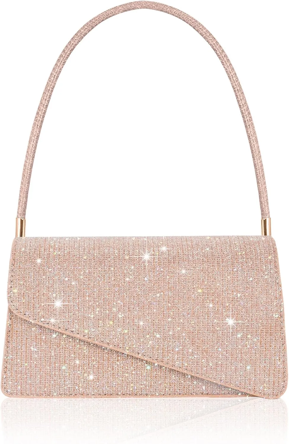 Evening Bag Formal Clutch Purses for Women Lady Girl Glitter Handbags Asymmetrical Flap Shouder Bag for Wedding Party