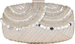 Evening Clutch Bag, Women's Clutch Handmade, Sequins Beaded Evening Bag for Wedding Dinner Party