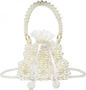 Evening Handbag Pearl Bag Chain Bag Purse Evening Bags, Artificial Pearl Clutch Wedding Bag Gifts for Women