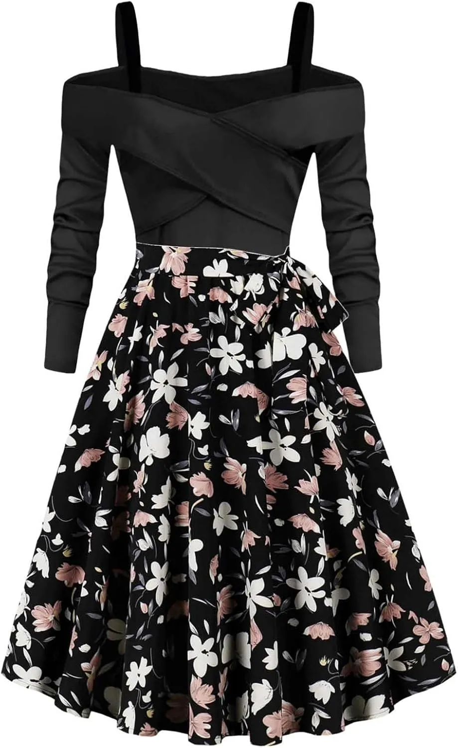 Fall Dresses for Women 2024 Casual Long Sleeve Off Shoulder Ruffle Dress Elegant Sexy Tie Waist Pleated Mini Dresses