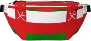 Flag Of Oman Stylish Crossbody Waist Pack - Versatile And Compact Travel Pouch For Hands-Free Storage, Black, PBYB-12185A