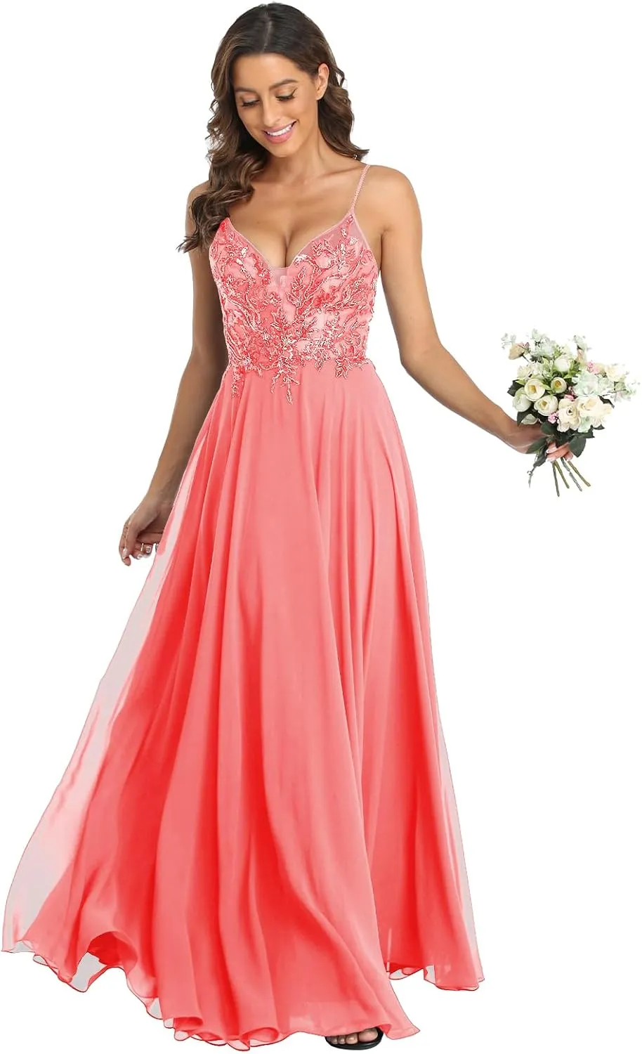 ForElise Beach Wedding Dresses for Bride 2025 Spaghetti Straps Lace Appliques Long Bridal Gown