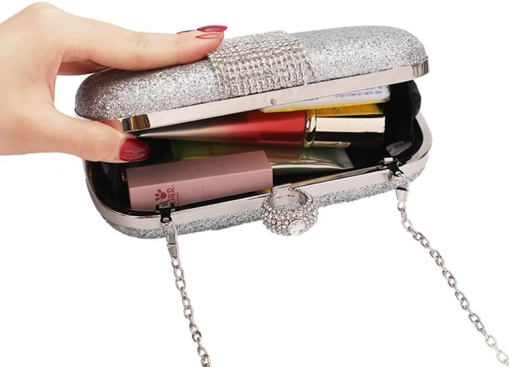 Formal Clutch Purses for Women Evening Clutch Elegant Rhinestone Clutch Sparkly Purse Small Handbag for Wedding Party