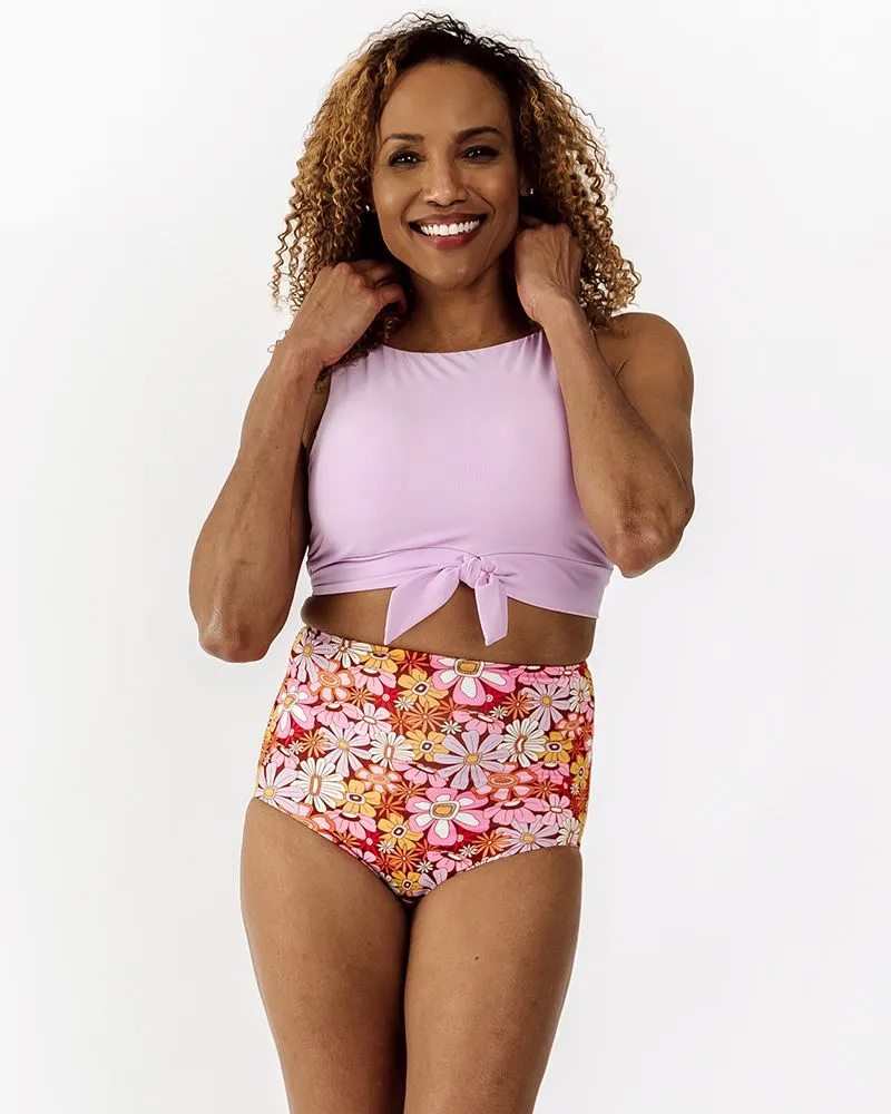 Groovy Blooms/Sherbet Stripe Reversible Ultra High-Waist Bottom