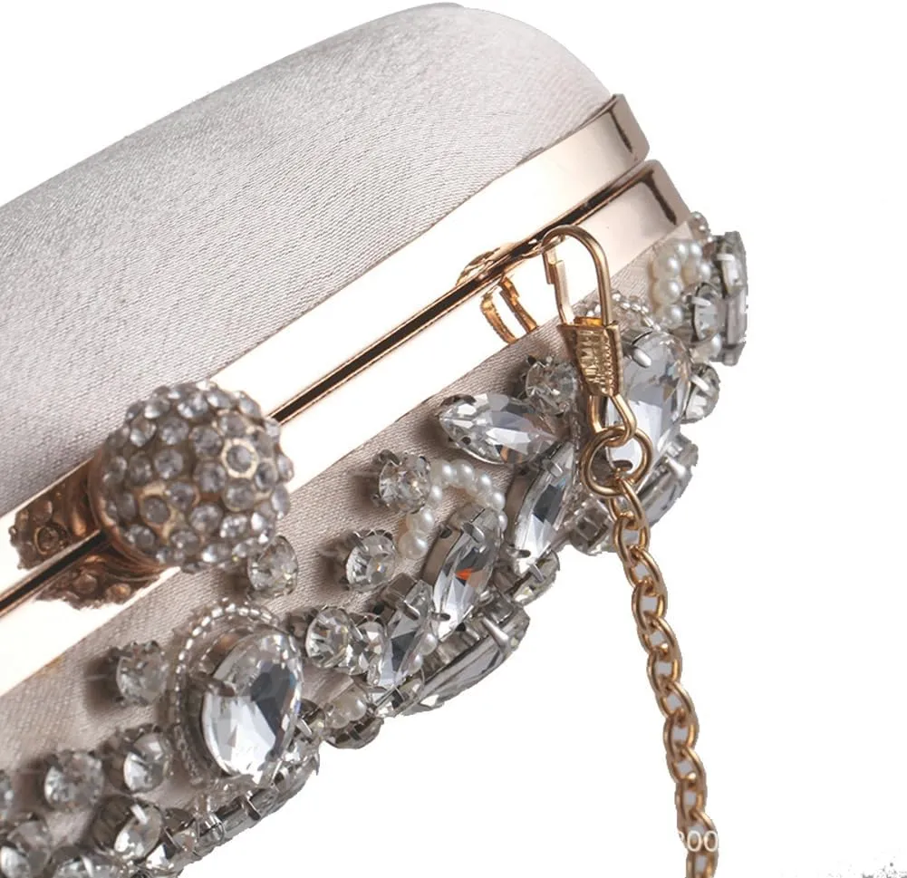 Handmade Beaded Crossbody Clutch, Rhinestone Evening Bag, Elegant Women's Party Purse, Perfect for Dresses/Weddings/Festival