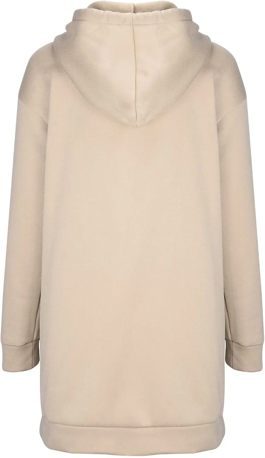 Hoodie Dress for Women Solid Colour Long Sleeve Pullover Tops with Pocket Oversized Casual Fashion Sweatshirt Dress