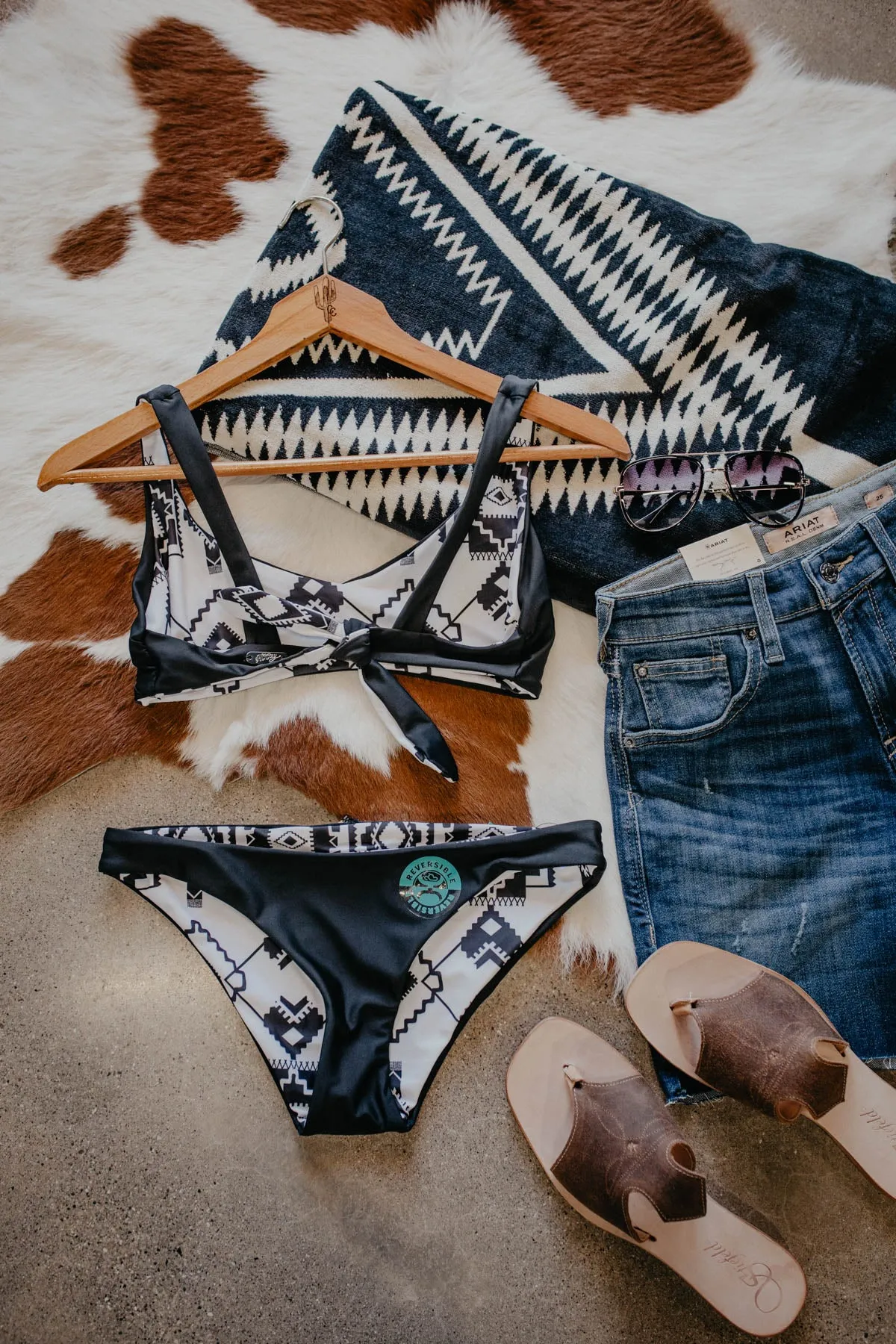 Hooey Ladies Black & White Reversible Swimsuit BOTTOM (XL Only )