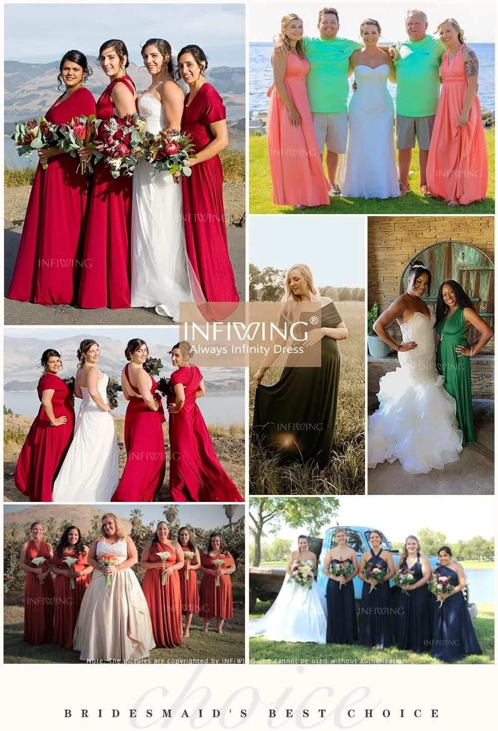 Infinity Dresses for Bridesmaids,Wedding Guest Dresses for Women,Plus Size Wrap Dress Long Maxi Convertible Multiway Dress