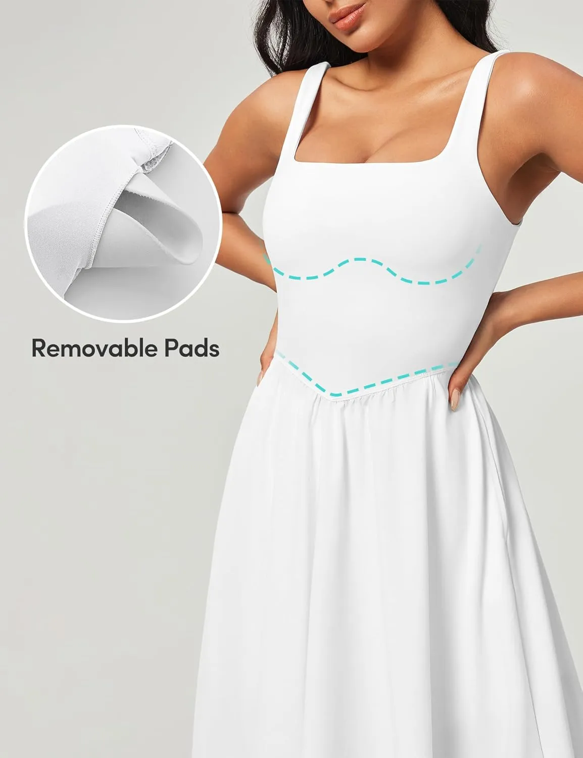IUGA Sundresses for Women 2025 Summer Dress with Built in Shorts & Bra Spaghetti Strap Midi Casual Flowy Beach Dresses
