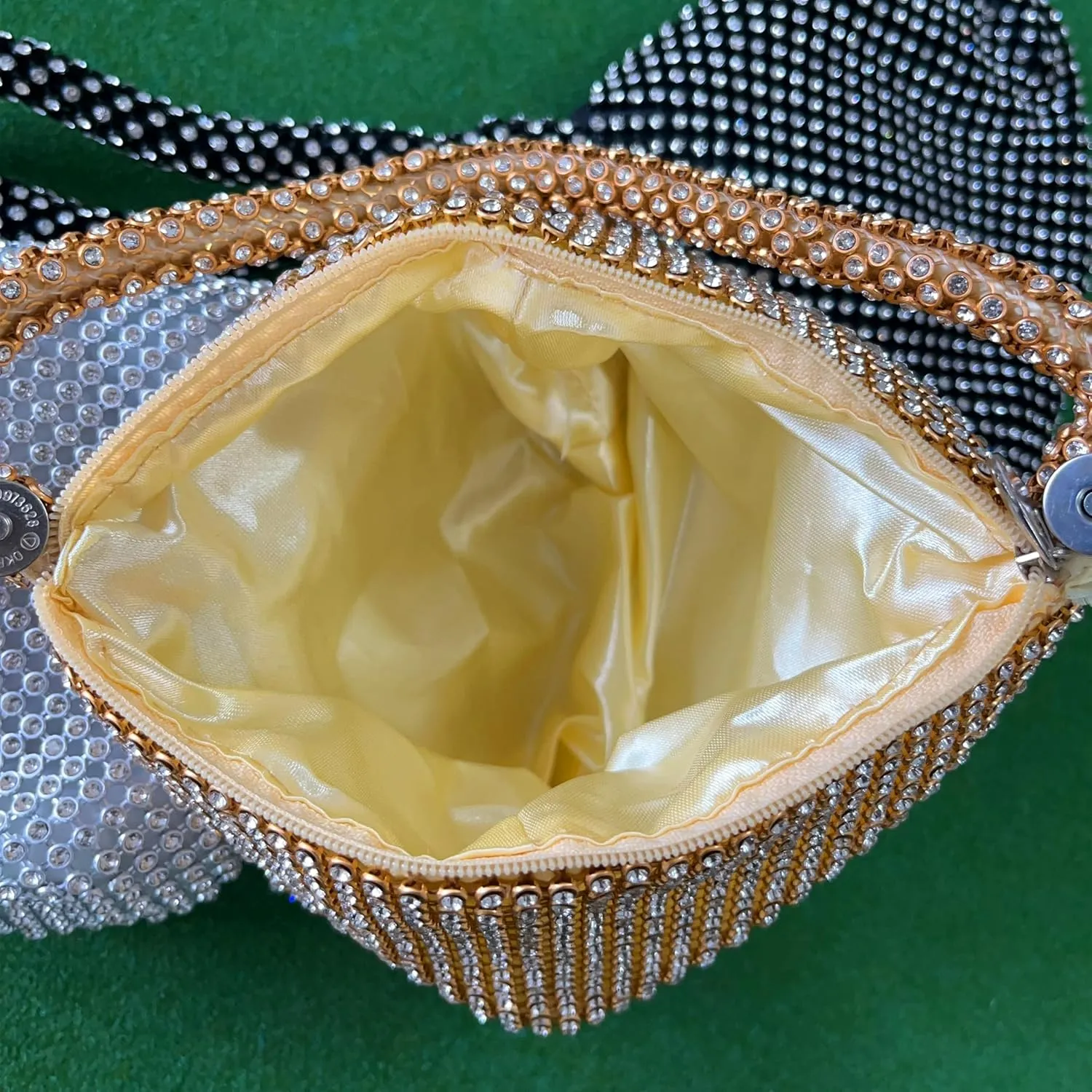 KAITAK Clutch Purses for Women, Rhinestone Evening Bags Cocktail Glitter Triangle Handbags for Party Prom -Mini Size