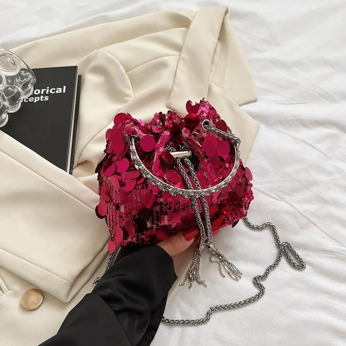 KARRESLY Evening Bag Bling Purse Shimmering Sequins Clutch Purses for Women Wedding Party Cocktail Prom Dinner