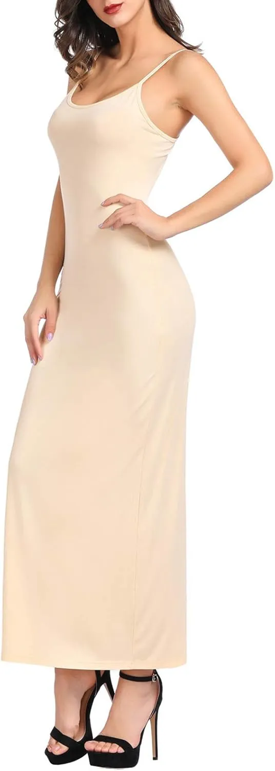 Kate Kasin Women Adjustable Spaghetti Strap Long Cami Full Slip Underdress