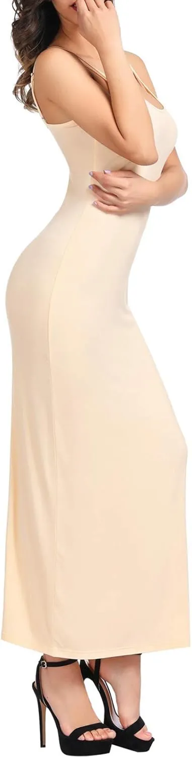 Kate Kasin Women Adjustable Spaghetti Strap Long Cami Full Slip Underdress