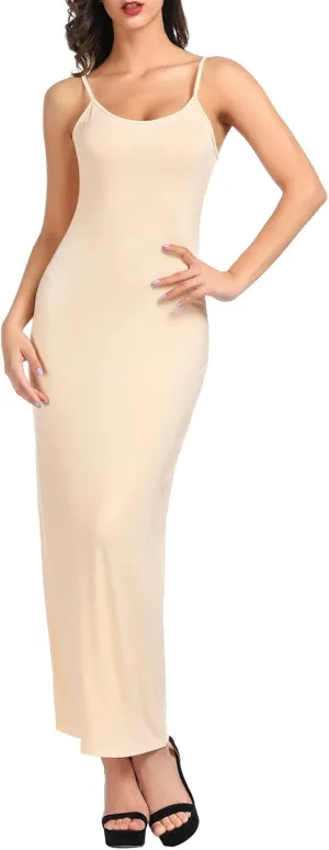 Kate Kasin Women Adjustable Spaghetti Strap Long Cami Full Slip Underdress