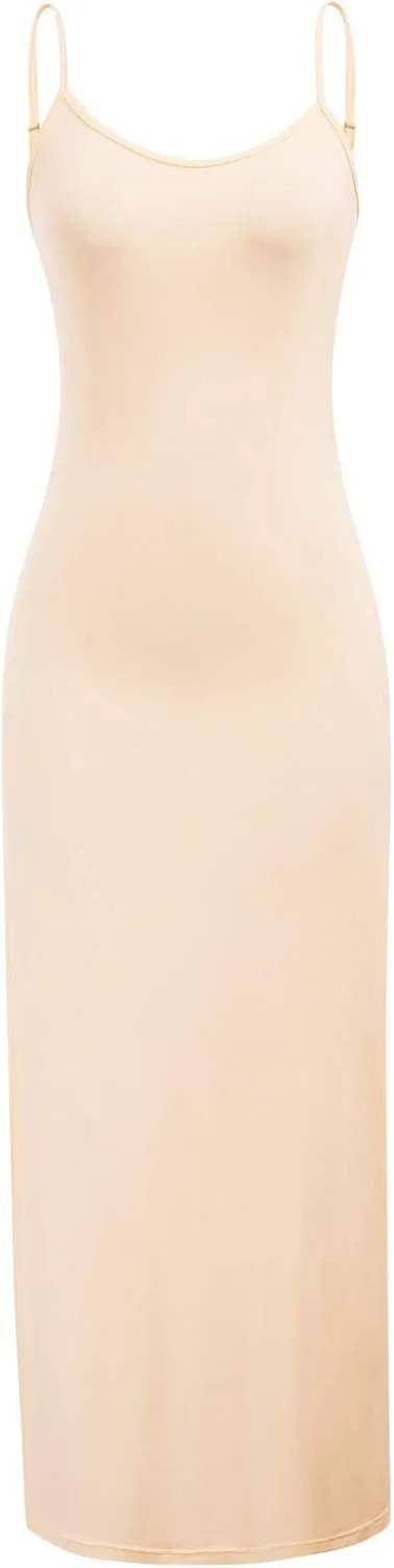 Kate Kasin Women Adjustable Spaghetti Strap Long Cami Full Slip Underdress