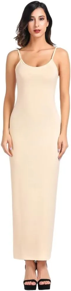 Kate Kasin Women Adjustable Spaghetti Strap Long Cami Full Slip Underdress