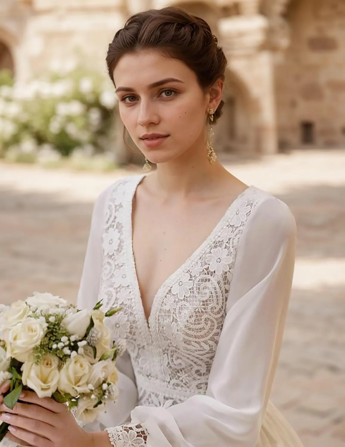 Lace Beach Wedding Dresses for Bride 2025 Long Boho Floral Bridal Wedding Gowns for Women