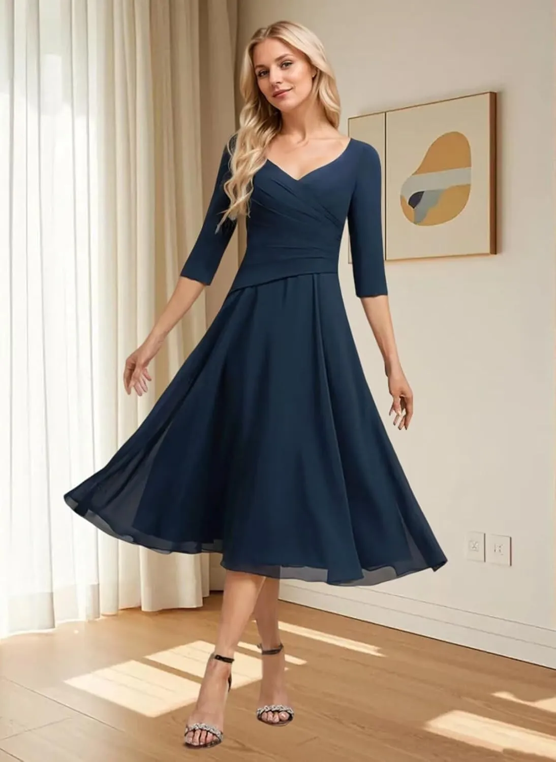Lace Sequins Mother of The Bride Dresses 2025 Short Sleeve Wedding Guest Dresses for Women Long Chiffon A Line Formal Evening