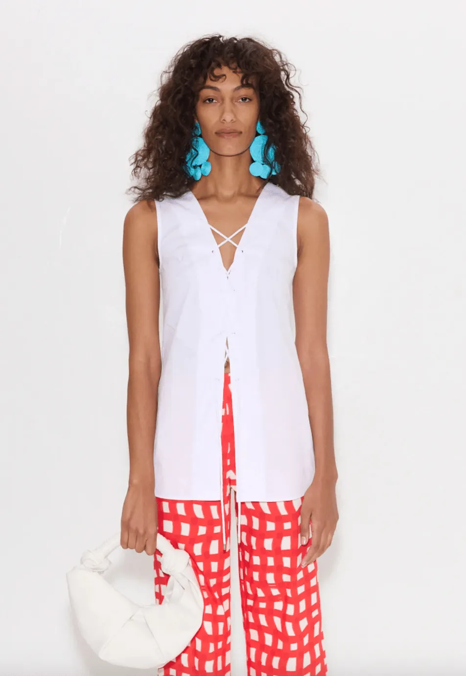 Lacy Poplin Tie Top
